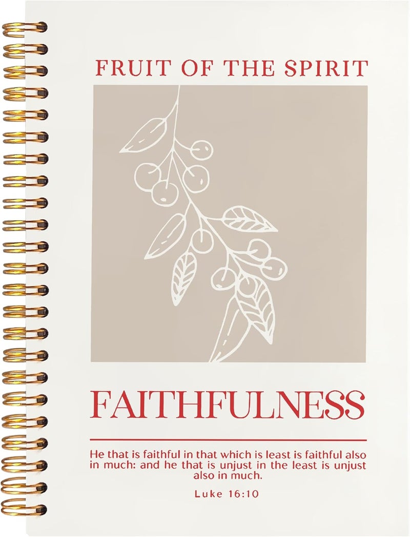 BearCake Fruit of the Spirit Faithfulness Christian Notebook Journal, Christian Gifts for Women, Bible Notebooks for Note Taking, Bible Journaling Notebook, Hardcover Spiral Notebook 5.5x8.3 - Image 1
